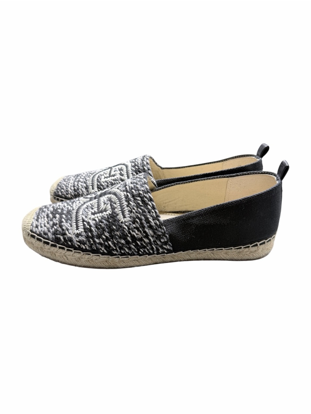 Sam Edelman Khloe Women’s Fabric & Leather Black and Tan Espadrilles Size 10M - Picture 4 of 10